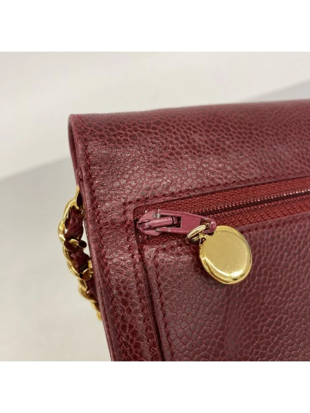 Chanel Wallet on Chain Caviar Leather Bordeaux Gold